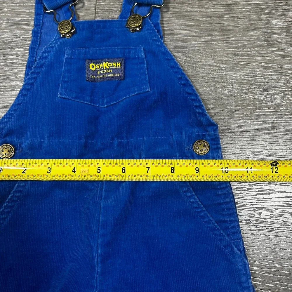 Vintage OshKosh Bgosh Royal Blue Corduroy Vestbak Overalls Made in USA 12 Months